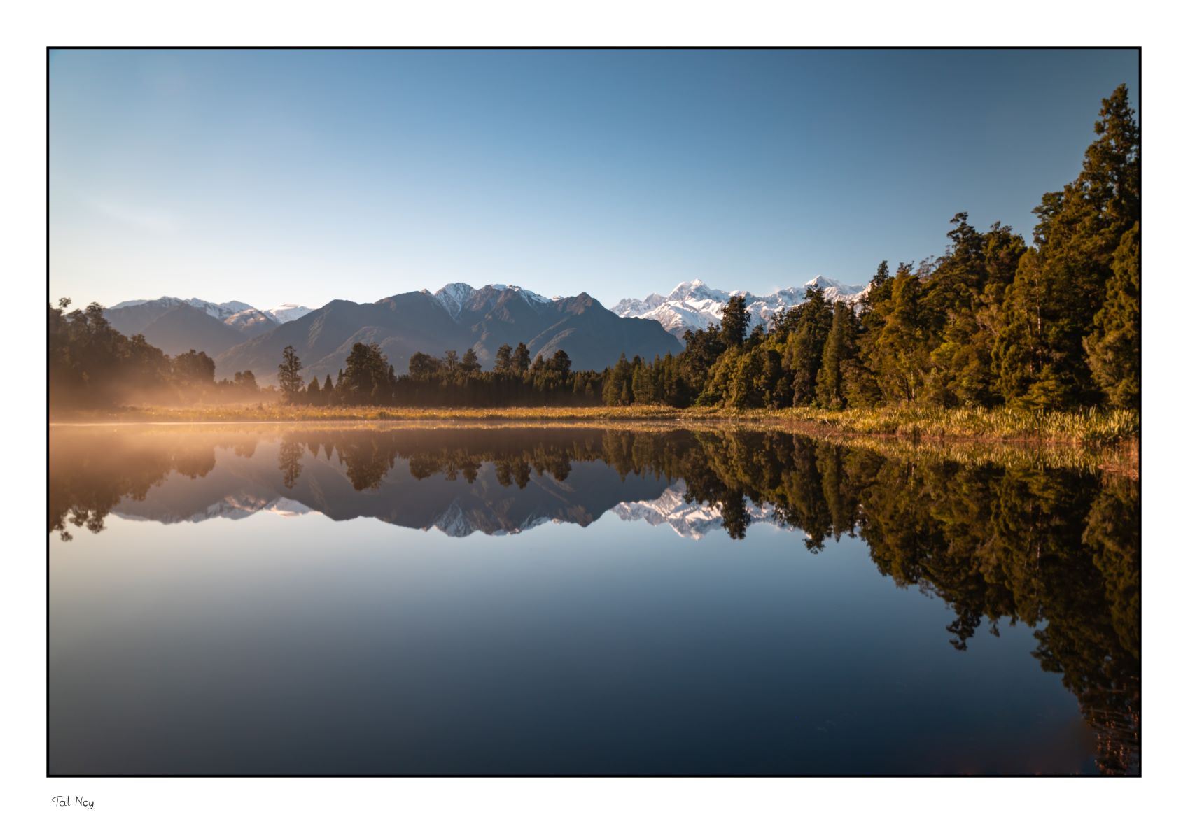 Calm Morning - serene misty lake at dawn with gentle reflections
